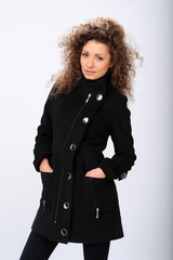 girl in a black coat