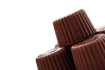 Rounded chocolate from corner