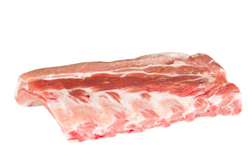 Fresh raw ribs on white