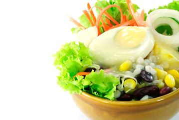 Healthy vegetarian Salad, isolated on white.