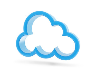 Secure cloud database network isolated blue icon