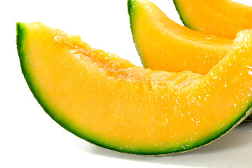 orange cantaloupe melon isolated on white background