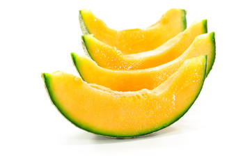 orange cantaloupe melon isolated on white background