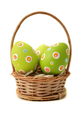 Easter eggs in a basket