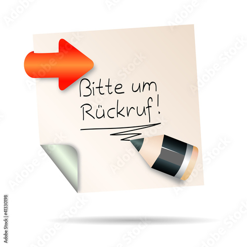 "post it bitte um rückruf" Stockfotos und lizenzfreie Vektoren auf Bild 41330198