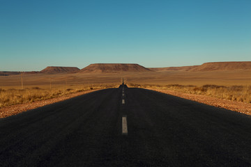 paved road in the desert