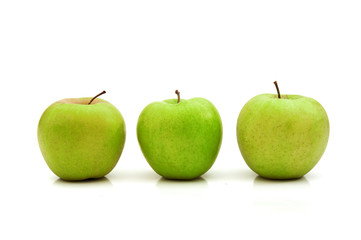 Organic green apples