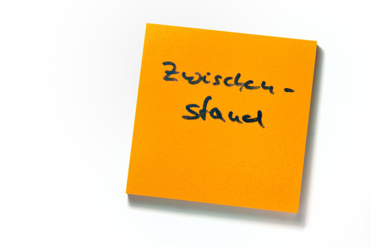 Merkzettel Zwischenstand rot