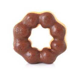 Juicy doughnut with chocolate glacing isolated on white backgrou