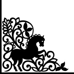Decorative corner element with horse © dnbr