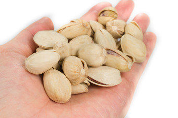 Pistachio nuts on hand
