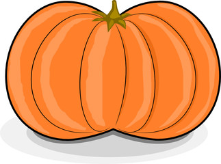Vector illustration of cartoon pumpkin