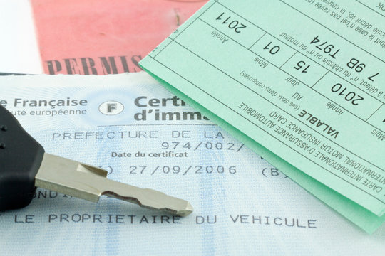 permis, assurance, carte grise, clé de voiture