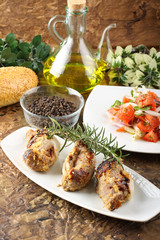 Meat rolls stuffed