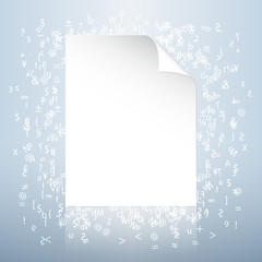 White list icon for text document concept illustration