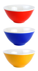 Ceramic bowls isolated on white background