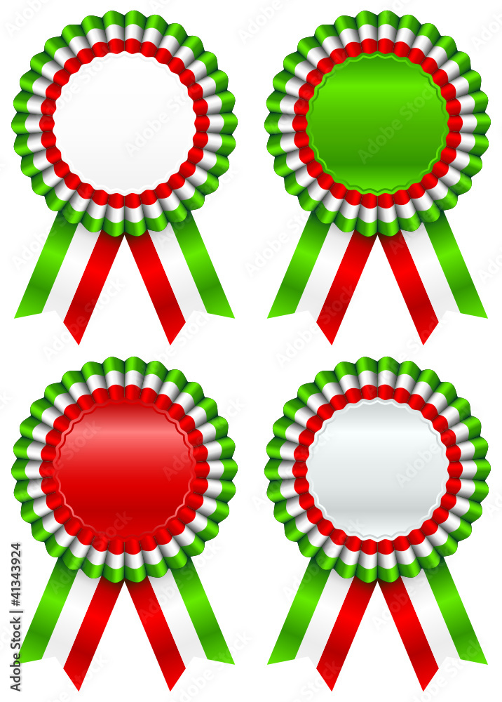 Poster 4 different award badges italy