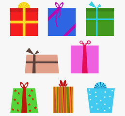Set of present boxes
