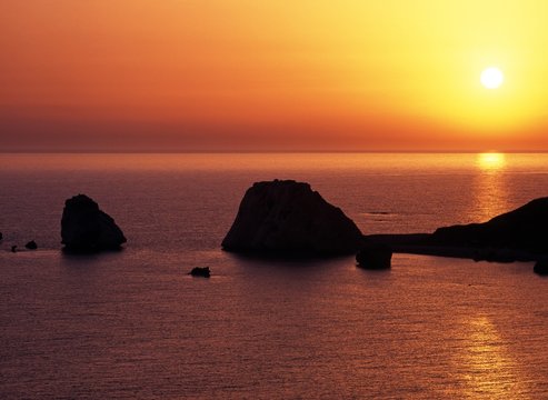 Aphrodites Rock at sunset, Cyprus © Arena Photo UK