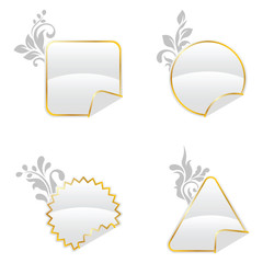 White floral decorated buttons