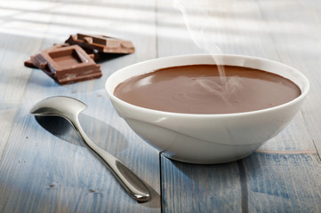 cup of hot melted chocolate