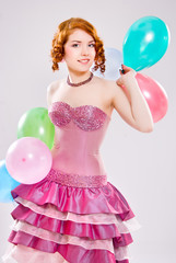 Obraz na płótnie Canvas girl with balloons
