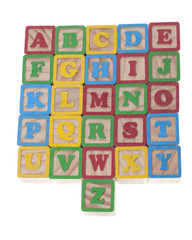 Fototapeta na wymiar Wooned cubes alphabet