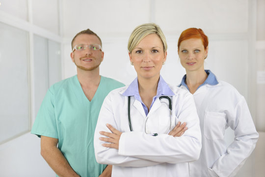 Hospital team: Doctors and surgeon