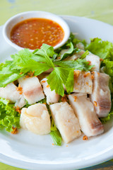 fresh steam fish with seafood sauce