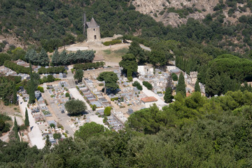 Fototapeta na wymiar Grimaud, the cemetery, Cote d'Azur, France