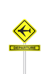 Airplane departure sign