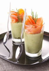 appetizer, avocado and smoked salmon