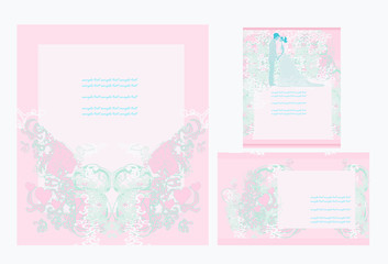 elegant wedding invitation card set