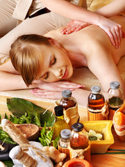 Massage in  beauty spa.