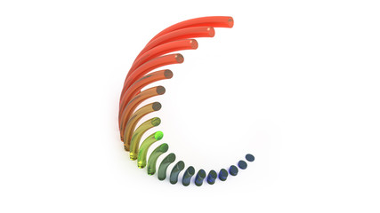 3d chart made from glass