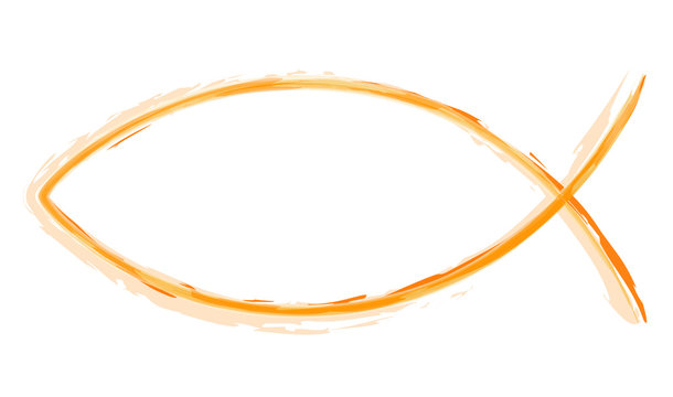 AquaralI - Ichthys Orange - Abstrakt Fisch Symbol