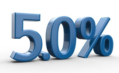 5.0 % 3d Schrift blau