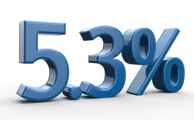 5.3 % 3d Schrift blau