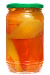 Jar of preserved peppers