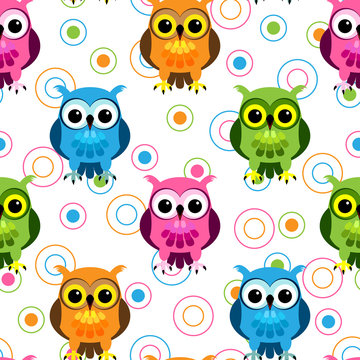 Seamless owl pattern