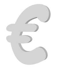 Eurozeichen, 3D, neutralgrau