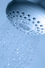 Fototapeta na wymiar Shower with running water