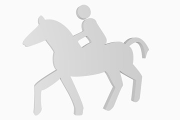 Reiter, 3D,neutralgrau