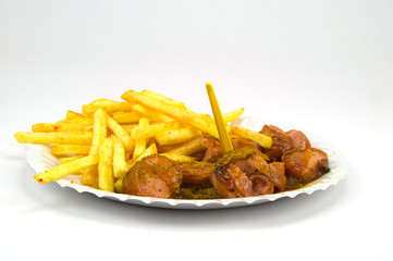 Currywurst mit Pommes