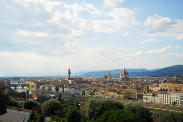 Fototapeta na wymiar Florence, aerial view from Michelangelo square.