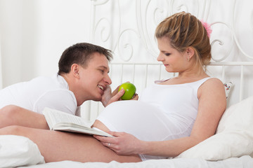 Obraz na płótnie Canvas Happy pregnant family..