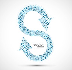 abstract colorful dotes blue arrow circle vector