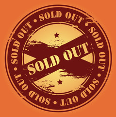 Grunge sold out stamp, vector illustration