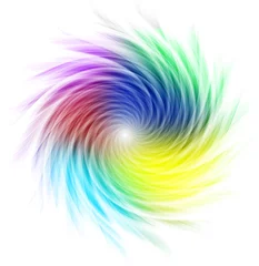 Crédence de cuisine en verre imprimé Psychédélique Courbes multicolores formant une spirale