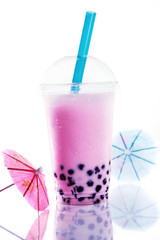 Healthy berry bubble tea